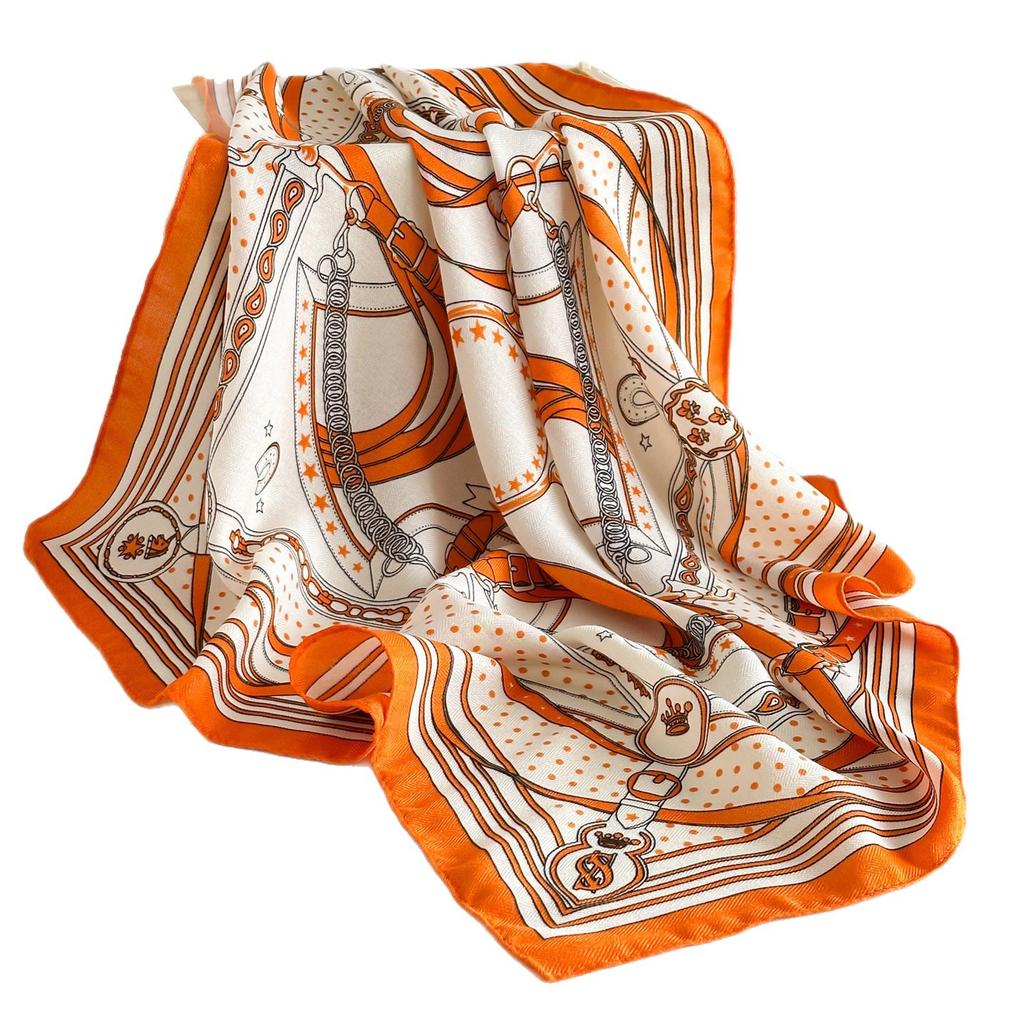 71 meters white chain cotton and linen small square scarf silk scarf women's spring and autumn winter scarf scarf high-end scarf