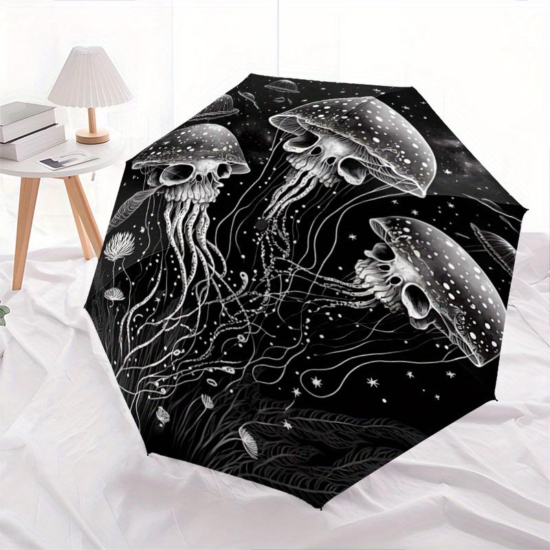 

1pc Jellyfish Skulls Automatic Opening and Closing Folding - A Good Choice for Gifts, Fashionable and Convenient Cartoon Umbrella With Cute Cartoon Ch