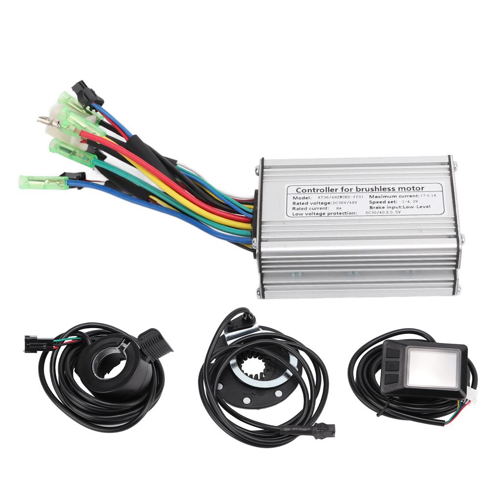 36V 48V 350W Electric Motor Controller Kit 17A Brushless Motor Controller with KT LCD7C Display Panel Sensor Throttle