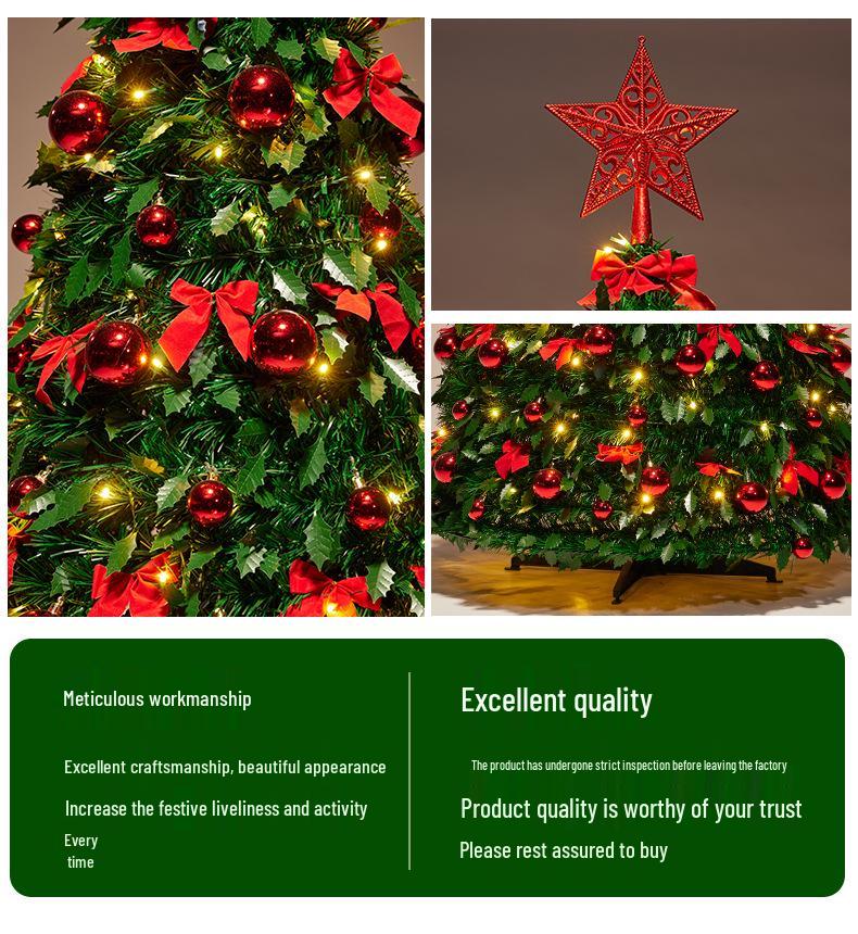 Automatic Folding Telescopic Christmas Tree with Lights for Home, Commercial, and Supermarket Decorations