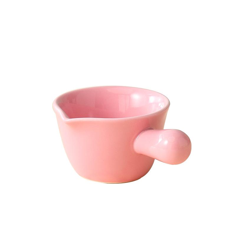 Keramischer Kaffee-Milchkrug mit Griff Kleine Milchtasse Steaksoßenbecher Milchlöffel Schnabeltasse Runde Zuckerdose Kaffeeutensilien