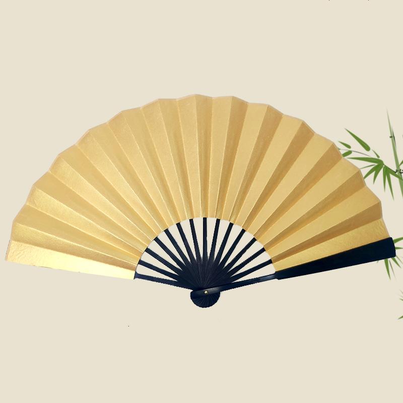 

Золотая краска Веер из бумаги Сюань Культурный креативный Пустой DIY Двусторонний складной веер Китайский стиль Каллиграфия Живопись Ручной веер