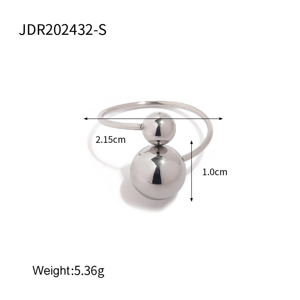 European and American ins ring 18K gold three-ball gold open ring titanium steel jewelry wholesale