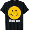 Ich hasse dich Retro Vintage Gelbes Glückliches Lächeln Gesicht Ich hasse dich T-Shirt