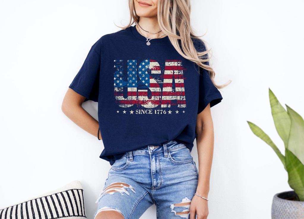 USA Since 1776 Shirt 4th of July American Patriotic Gift Tee
