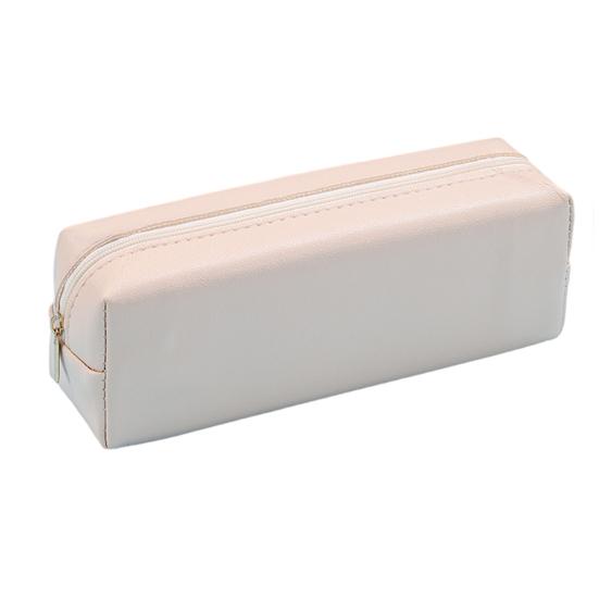 Penneetui Faux Skinn Blyantveske Organizer Liten Glidelås Pennepose Multifunksjonell Kosmetikkveske for Arbeid Reise