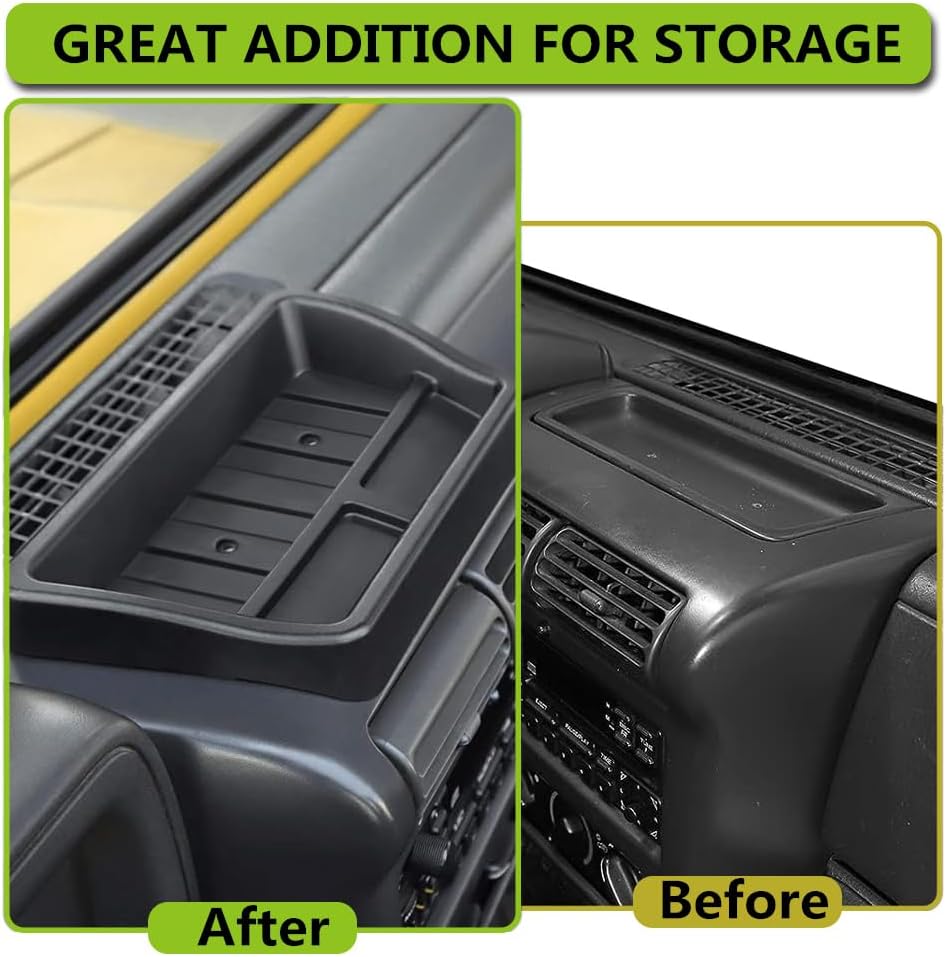Car Center Console Storage Box Dashboard Organizer Tray Stowing Tidying for Jeep Wrangler TJ 1997-2005 2006 Interior Accessories