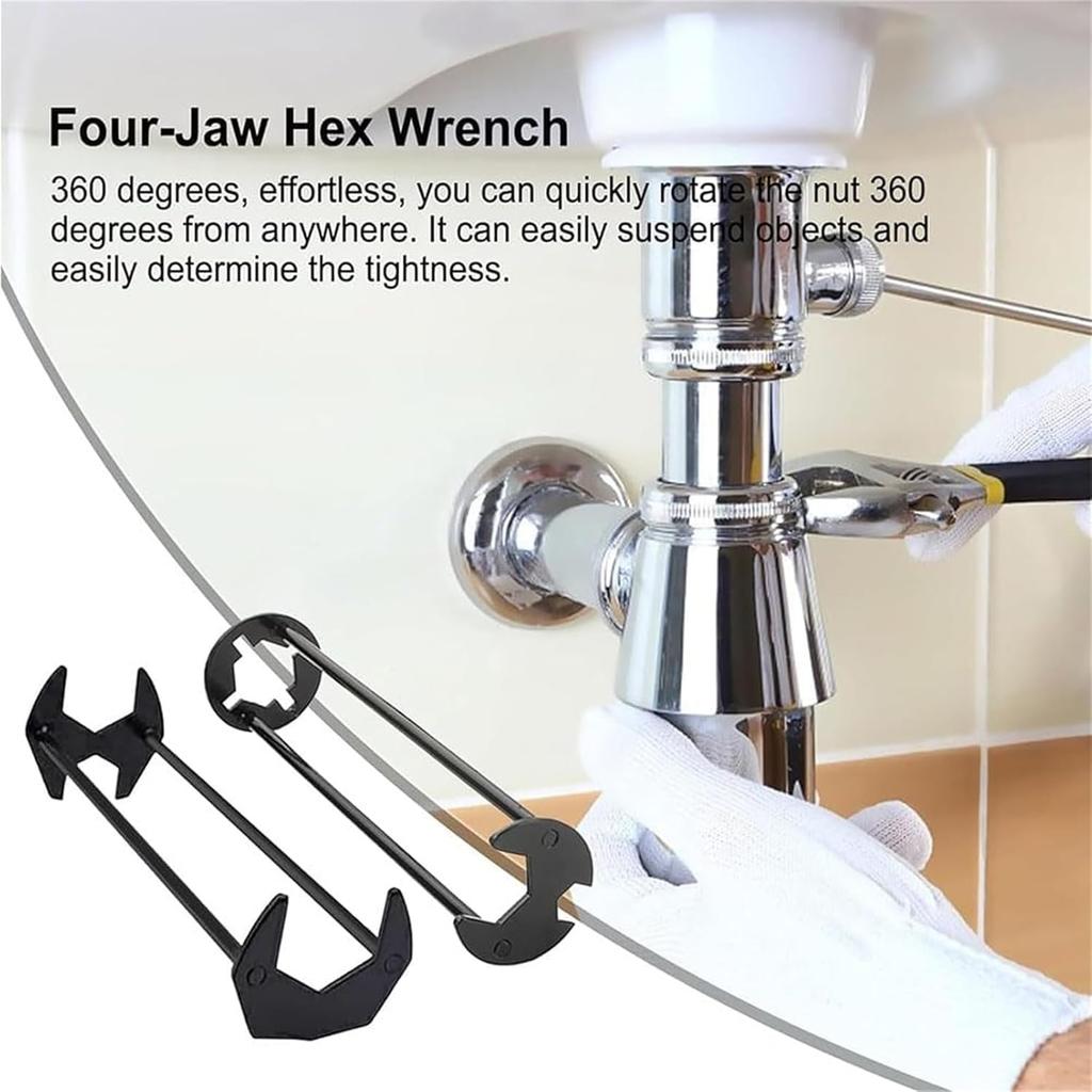 Multi Functional Sink Wrench, Under Sink Wrench Faucet Tool, Cozy Home Sink Wrench, 7 Sizes Plumbers Wrench for Under Sink, Multifunctional Sink