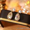 Ainibenni Original Design Enamel Painted Earrings for Women, Monet Garden Oil Painting Style Stud Earrings