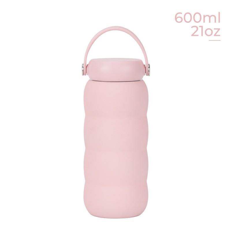 600ml Stainless Steel Vacuum Insulated Water Bottle With Wide Mouth Carry Strap Outdoor Sports Travel Office