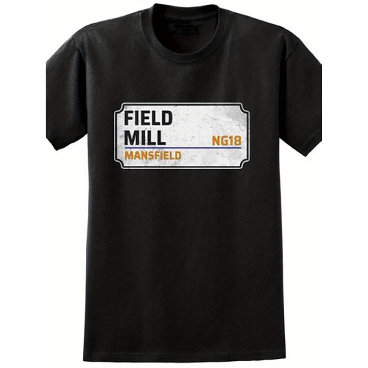 Vintage Street Sign T-Shirt for Mansfield Town Football Ground S чёрный