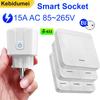 Smart Home Wireless Remote Control Socket Switch 15A EU Plug Electrical Outlet for Remote ON OFF Household Appliance Light