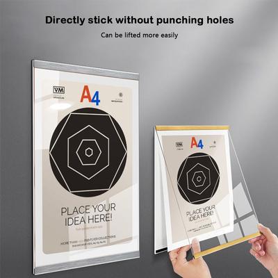 Durable Acrylic Display Frame A3/A4/A5 Magnetic Certificate Frame Wall Mounted Transparent Business License Frame