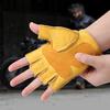 Retro Motorcycle Riding Cowhide Half Finger Men's Fitness Driving Leather Gloves Women's Style