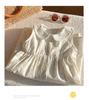 Korean Style Girls' Floral Dress - Summer 2026 Cotton Lace Sleeveless with Doll Collar
