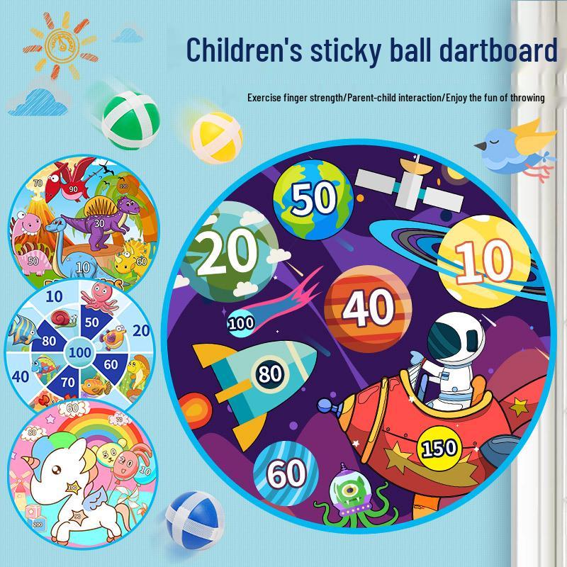 Kids' Cartoon Sticky Ball Dartboard - Educational Indoor Target Sports Toy