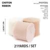 3 Rolls Handmade Frayed Edged Chiffon Ribbon for Wedding Invitation Wrapping Bouquets Decor