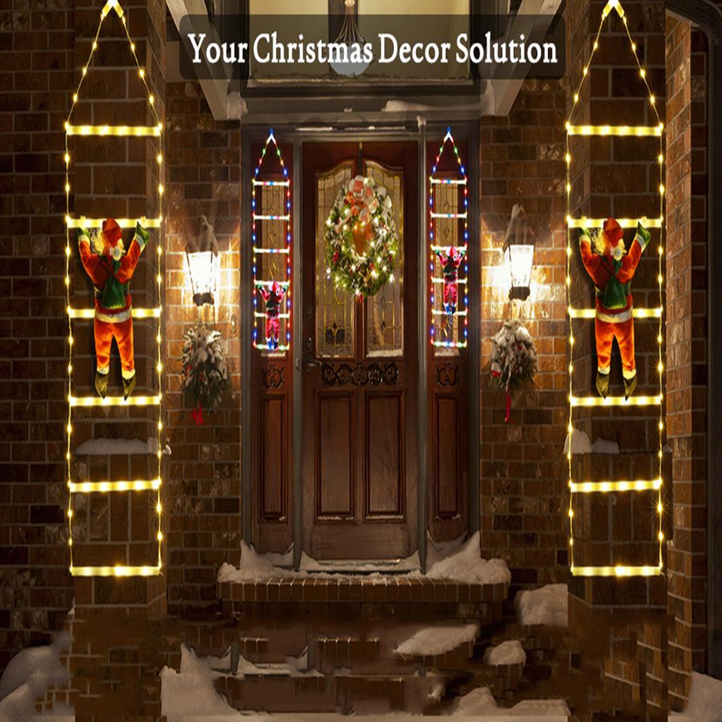 LED Ladder Light Strip Climbing Santa Claus with 8 Modes USB Christmas Decoration for Home Window And Christmas Tree