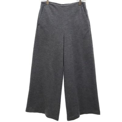Wool Blend Long Wide Pants Gray Back Zip Women Used