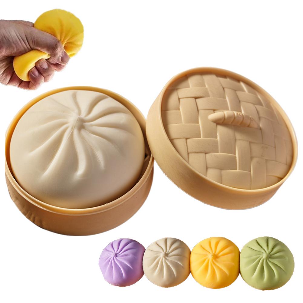Bolas Antiestrés de Empanadillas de Colores Juguetes Sensoriales Fidget Comida de Simulación Empanadillas con Vaporizador Bola de Masa para Apretar Regalos