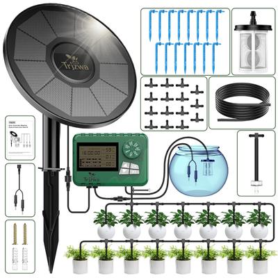 DIY Solar Irrigation, with a 15 Meter Hose Garden Watering System, Garden Balcony Greenhouse Drip Irrigation System