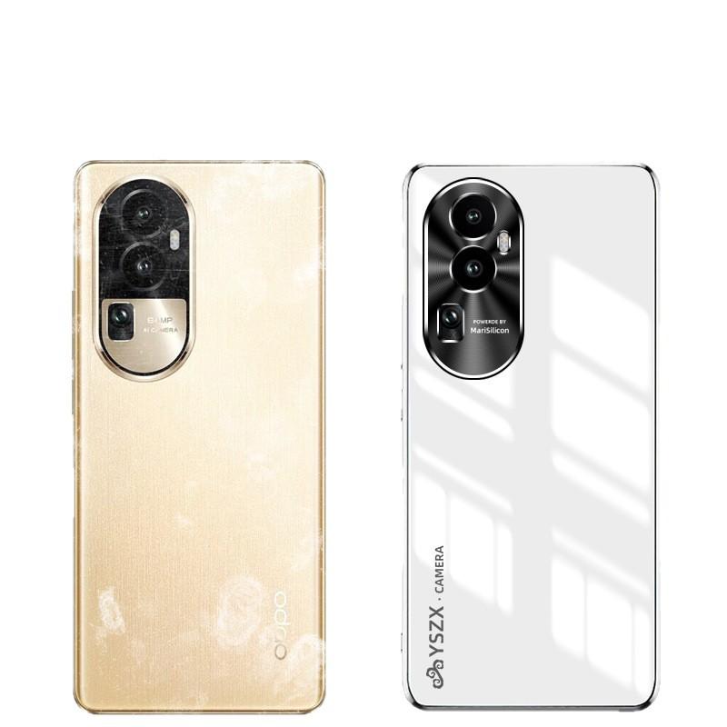 Suitable for opporeno1 mobile phone case, new high-end protective case, straight edge glass, ice metal lens, anti-drop.