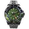 ZEEDA Automatic Mechanical GMT Wristwatch 40mm Bezel 24-Hour Dual-Zone Men and Women