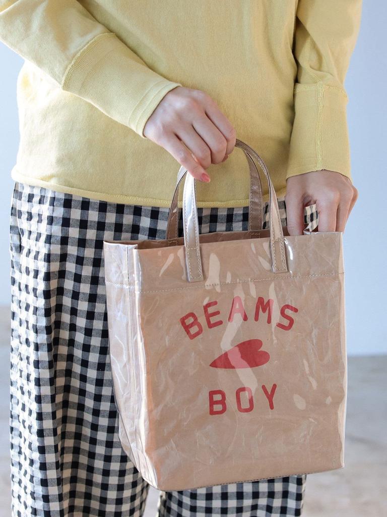 Bag Tote Bag BB Logo Shop Bag Beige One Size [BEAMS BOY] Women's