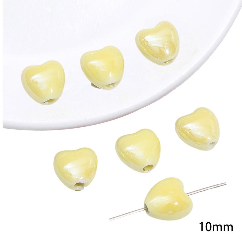 Yellow Hand-Painted Ceramic Cartoon Beads for DIY Bracelets, Necklaces, and Phone Chains