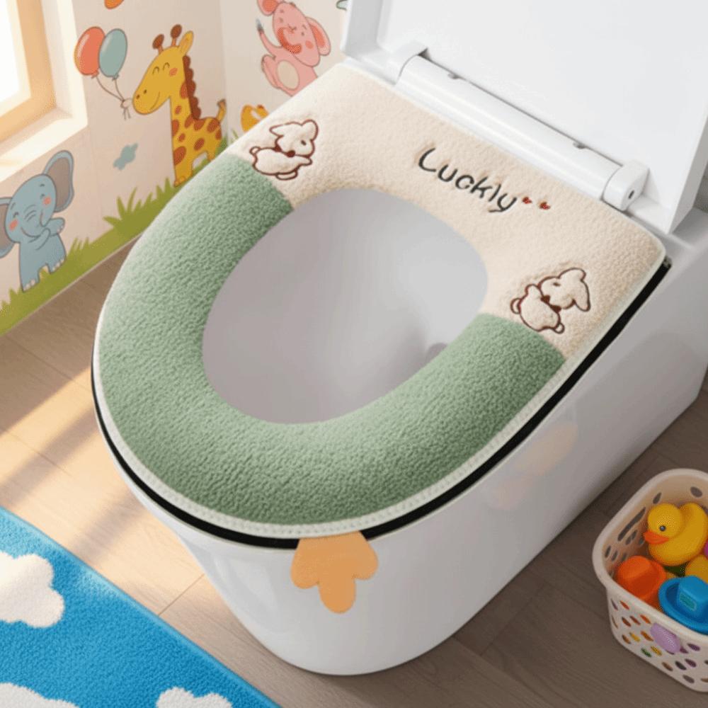 Soft Toilet Seat Cushion Zipper Design Washable Toilet Cushion Cute Closestool Mat  Daily Use