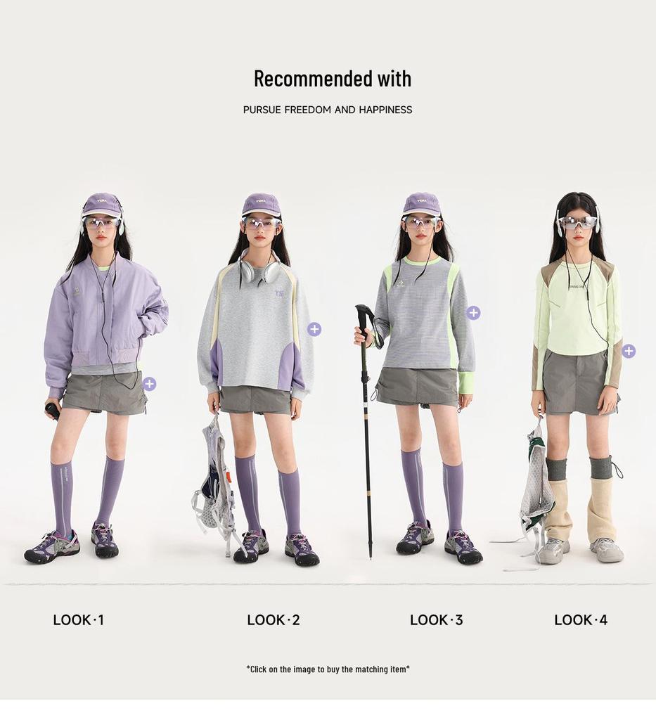 Tao Town Girls' Korean Style Casual Baseballjacka