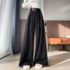 Wide-leg Women's Autumn and Winter Woolen Pants, Pleated High-waisted Slimming, Floor-length Suit Straight-leg Pants