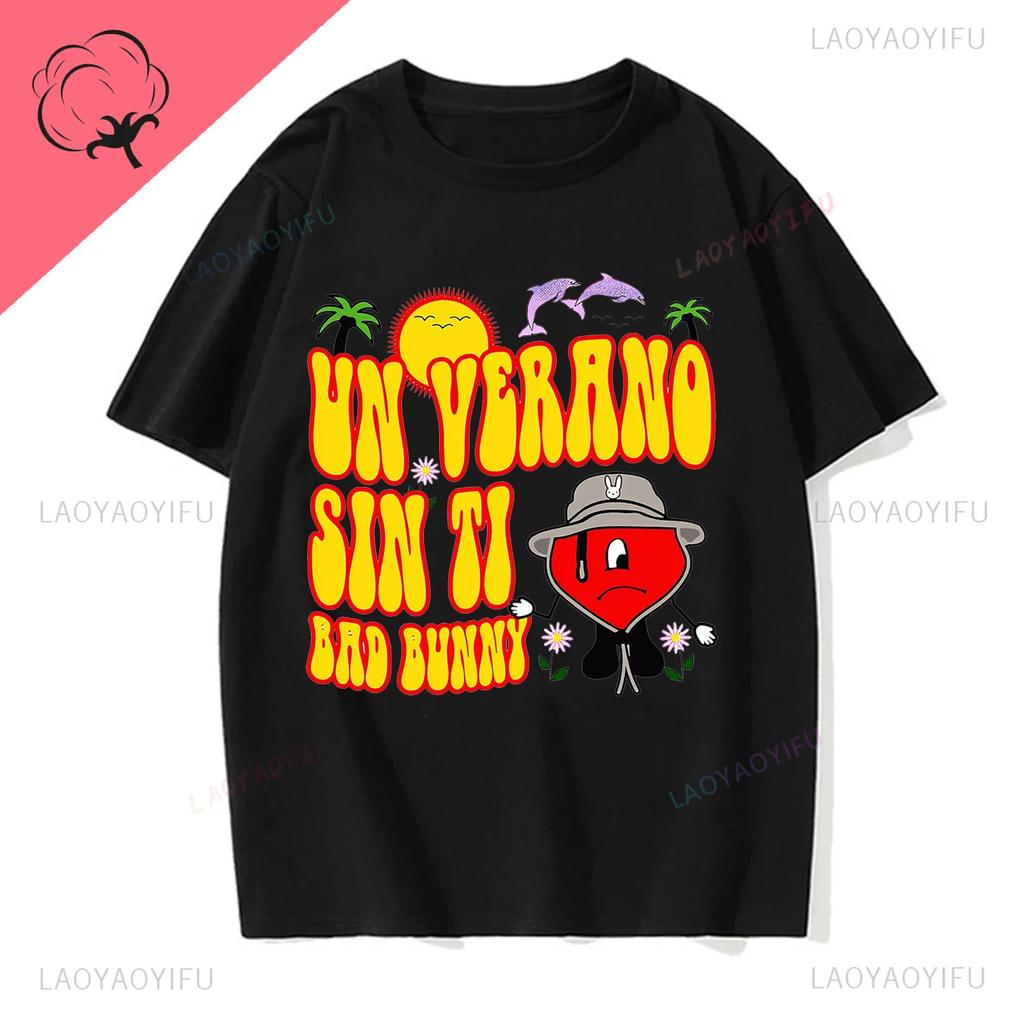 Un Verano Sin Ti Bad Bunny Tu No Eresyythkg Printed Pure Breathable and Summer Shortsleev Casual Oneck Comfortable Men Tshirt