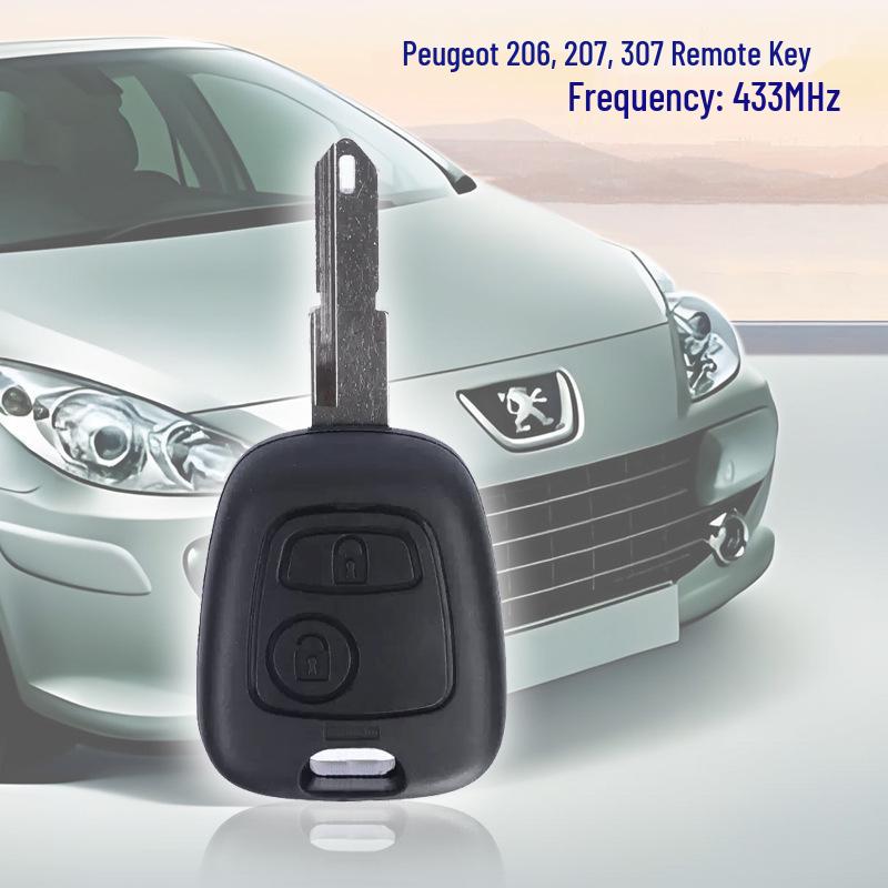 2-Button Remote Key for Peugeot Citroen - 433MHz, ID46 Chip HU83 Key