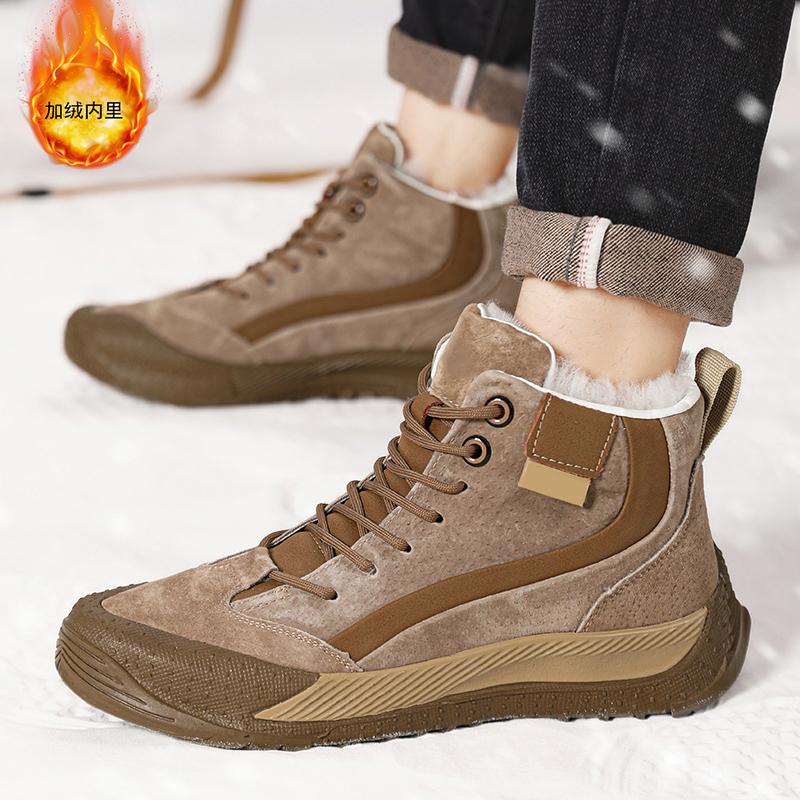 Лоферы Спортивная и Повседневная Зимняя Спортивная Обувь для Мужчин Обувь с хлопковой — фото 5