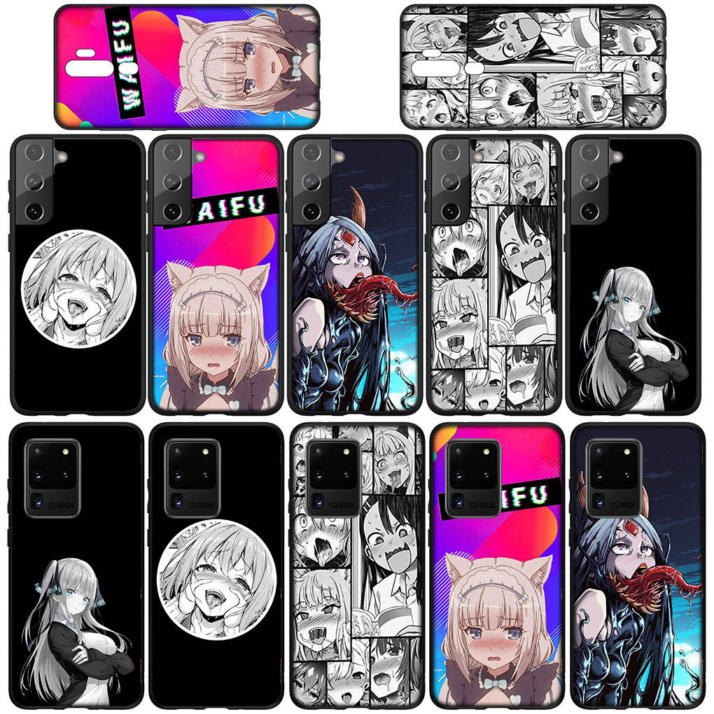 Hülle für Samsung Galaxy S25 S24 S23 iPhone 16 15 Xiaomi Redmi Note 14 13 12 16E 11 Pro OPPO Moto Huawei Ahegao Hentai Manga Harajuku Anime Girl Cover