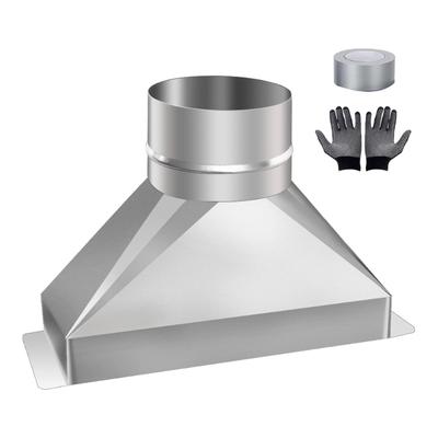 4inch Steel Microwave Vent Set Transition Adapters Leakproof Designs Device for 3.25x10 Duct To Round Exhaust System