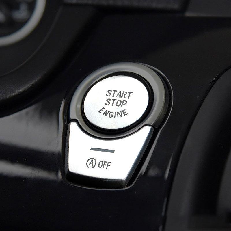 Für BMW 5er G30 F10 G60 Ein-Klick Start-Stopp-Knopf Aufkleber, Handbremsabdeckung, Multimedia Auto-Knopf Aufkleber
