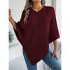 Women's Oversized Sweatshirt Top Casual Solid-Colour Cable-Knit Oversized Cape Cardigan Women's Knitted Sweater