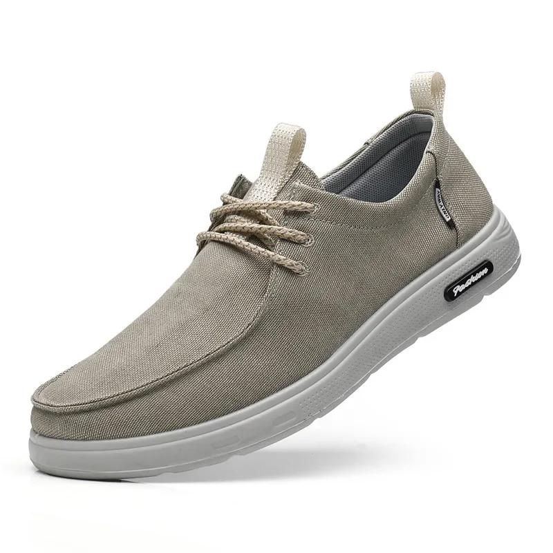 2025Men's Canvas Lightweight Shoes Breathable Mesh Sports Shoes Casual Men Vulcanized Shoes Classic Slip on Flat Loafer