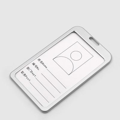 Aluminum Alloy Work Card Case for Exhibition ID Card Lanyard Badge Card Holder Metal Pass Card Set for Employee