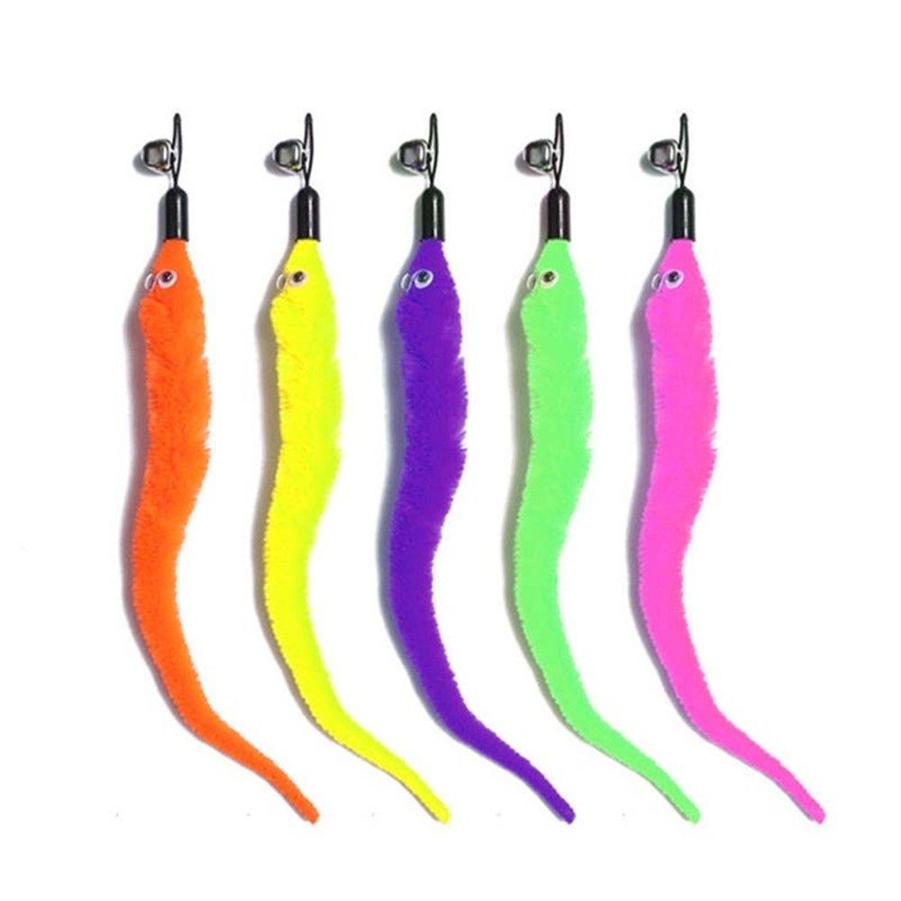 Colorful Teasing Playing plush cat teaser caterpillar Cat Funny Wand Pet toy