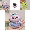 Portachiavi Peluche Gatto Carino Con Design Camicia a Fiori e Occhiali da Sole Per Portachiavi e Accessorio