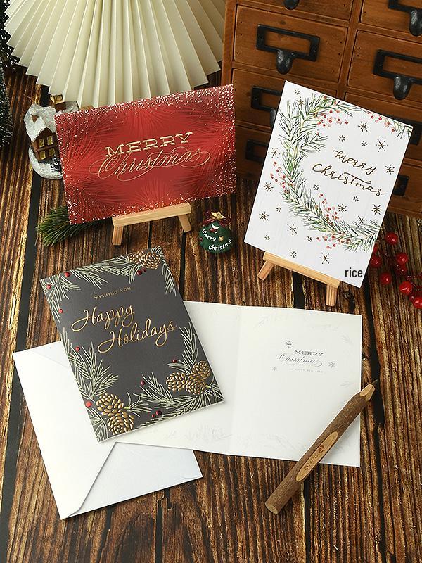 Custom Christmas & Thanksgiving Greeting Card: Creative Folded Hot Stamping Design