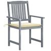 VidaXL Garden Chairs with Cushions 8 Pcs Solid Acacia Wood Grey