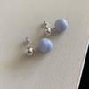Etrive Ball Drop Earrings In Blue Agate