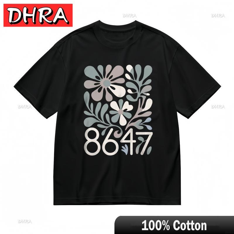 

Womens Fashion Classic TShirt Watercolor Flowers and Retro Digit Design Tee Cute Modern Cool Clothing Tops for Gym Shirts S