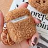 Brown cute plush puppy TPU anti-drop earphone cover, suitable for AirPods 1 /1/pro protective case