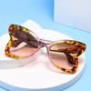 Women's Retro Butterfly Sunglasses - Elegant Color Block Design with Sun Protection