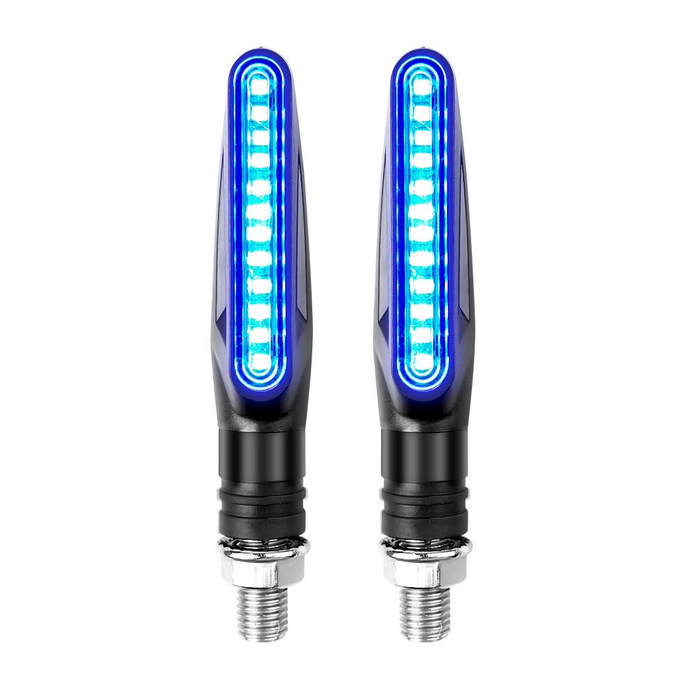 2Pcs Motorcycle Turn Signal Lights 12V LED Tail Flashing Lights Waterproof Rear Lamps Super Bright Bendable Motorcycle Accessories